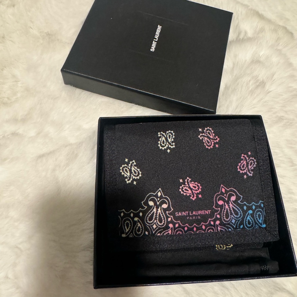 Saint Laurent Black Wallet with Zipper
